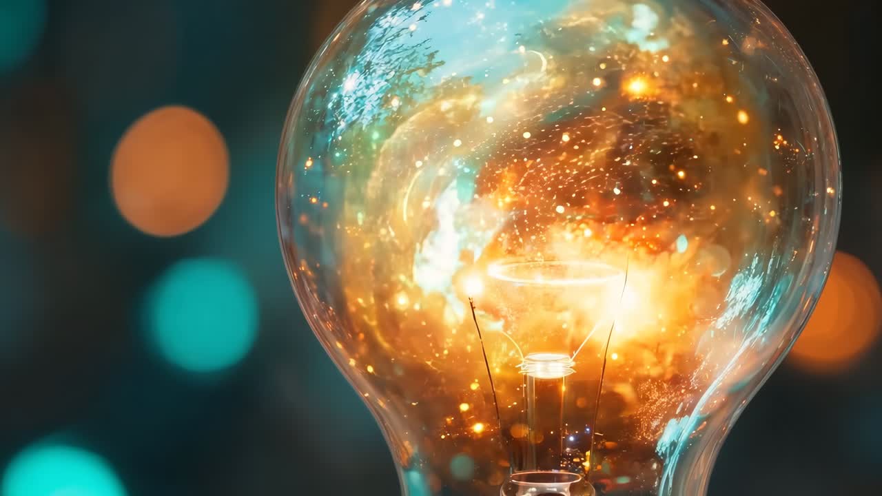 una bombilla con una luz brillante en su interior