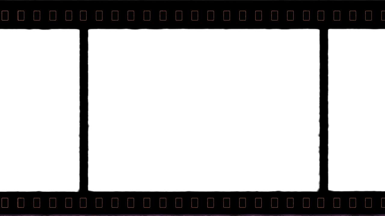 marco de película imax con agujero de engranaje y flare de borde de película