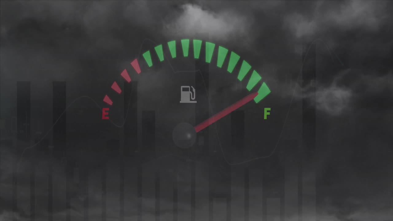 연료 게이지 데이터 처리 및 통계의 애니메이션