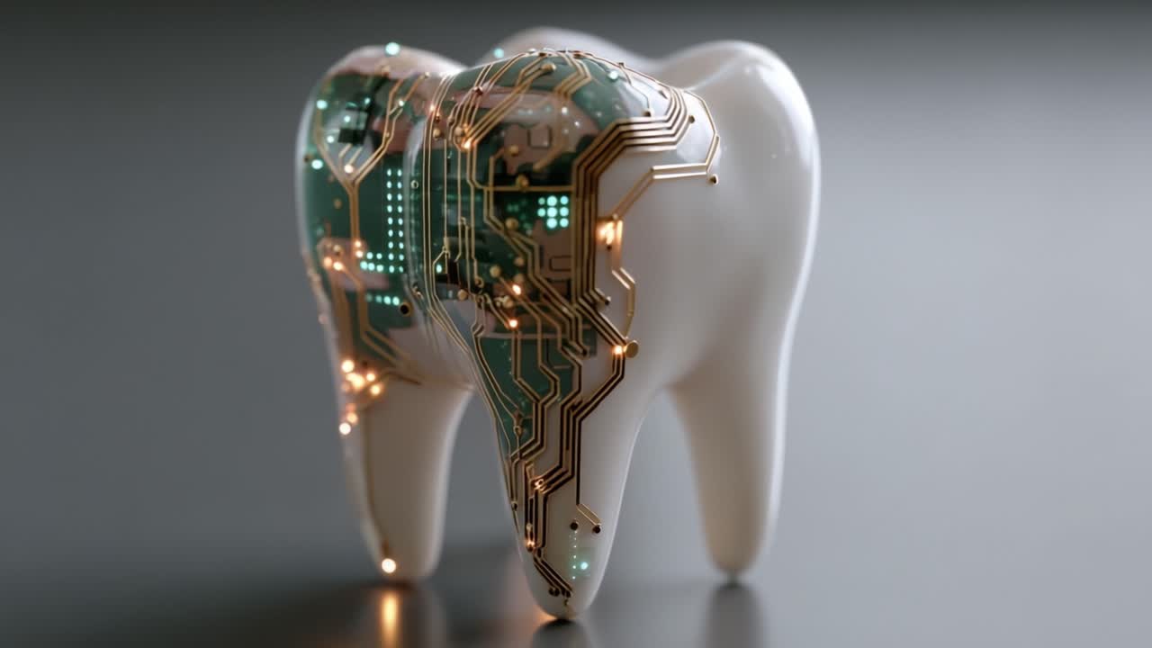 Innovative Fusion of Dentistry and Technology: A Conceptual Representation of a Tooth Merged with Advanced Circuitry for Future-Oriented Dental Solutions