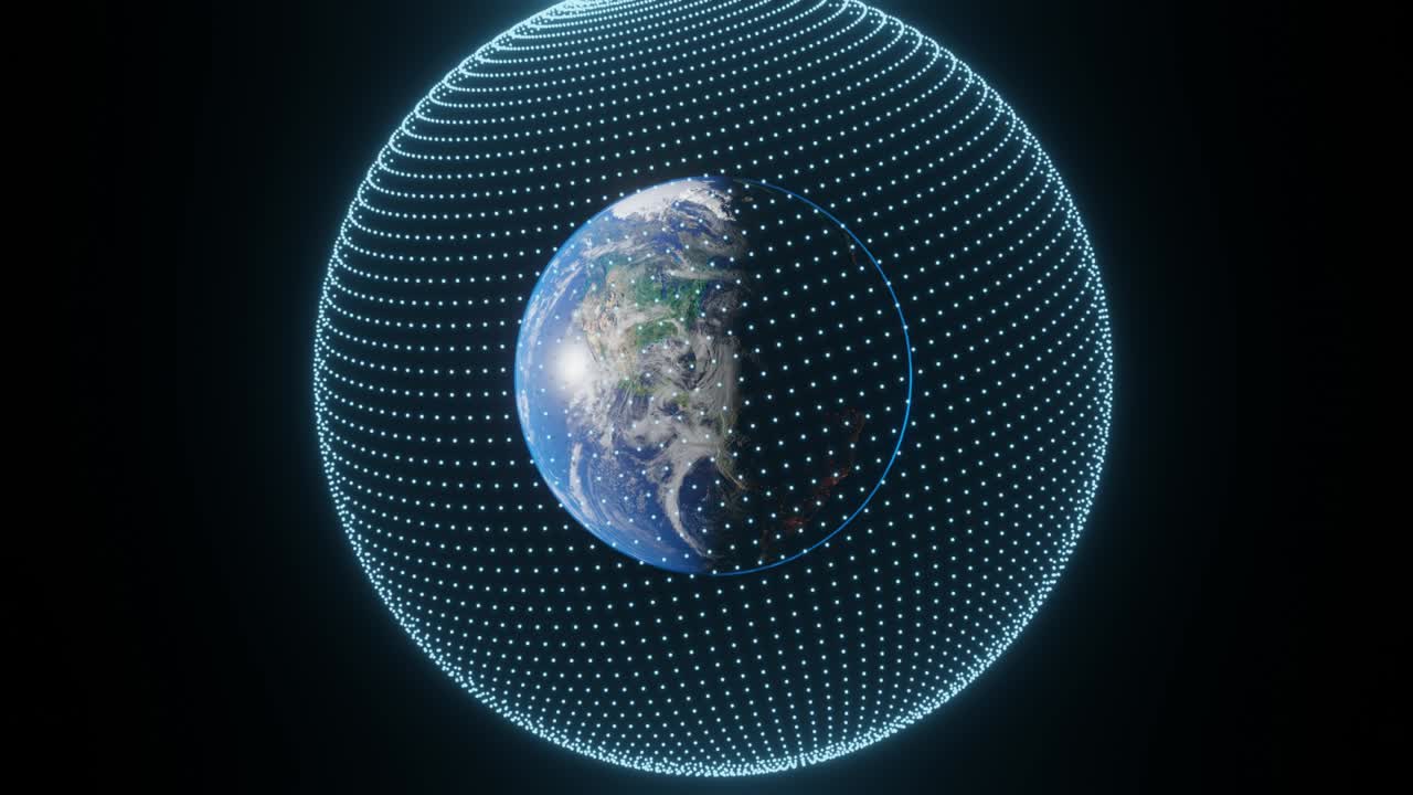 el planeta tierra girando. imágenes de video de tecnología. concepto de comunicación.