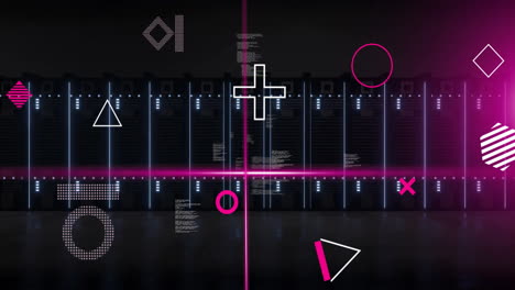animación del procesamiento de datos digitales a través de servidores informáticos