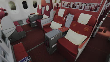 interior of airplane business class