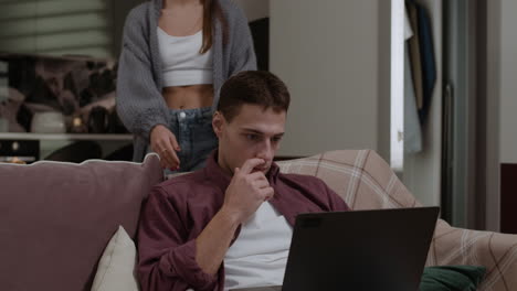 couple relaxing together on couch