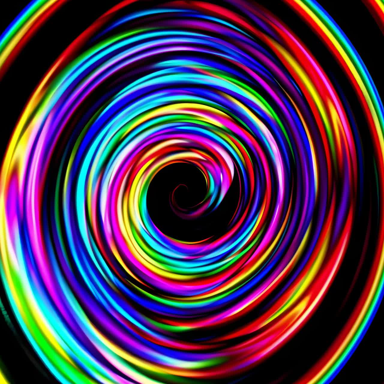 Vibrant, swirling neon vortex in a top-down angle, perfect for a dynamic video backdrop