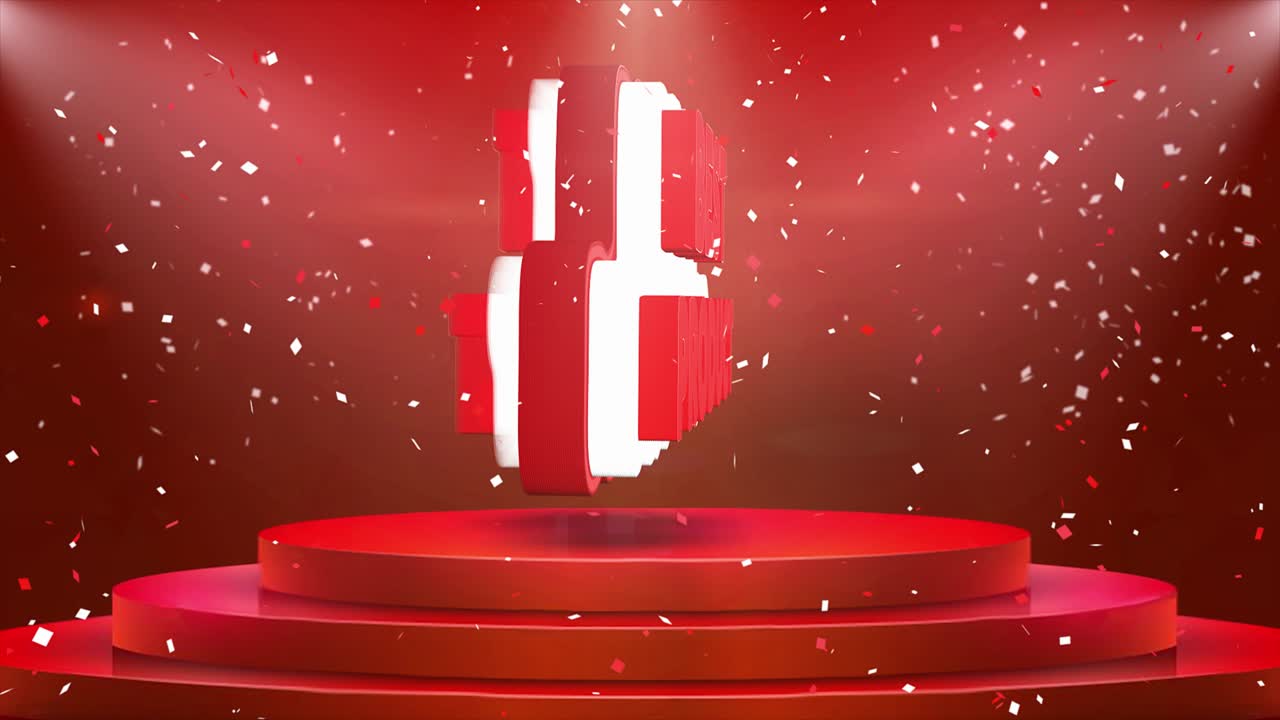 최우수 제품 상 전시 콘페티와 포디움