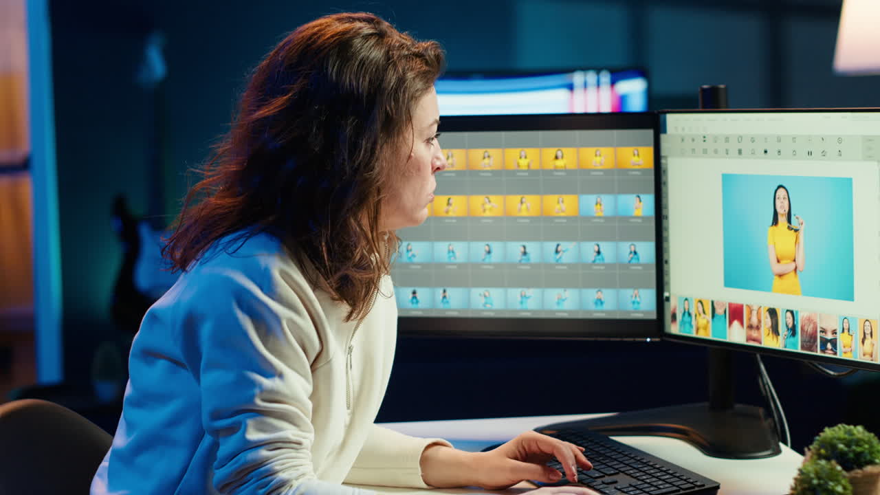 retrato de fotógrafo sonriente mejorando la calidad de las imágenes