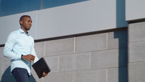 businessman walking outside