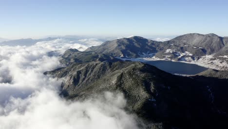 Aerial-shot-above-Jade-Dragon-Snow-Mountain,-Lijiang-Yunnan-China