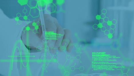animación del procesamiento de datos en diversos científicos varones y mujeres