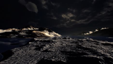 dramatic landscape in antarctica with storm coming