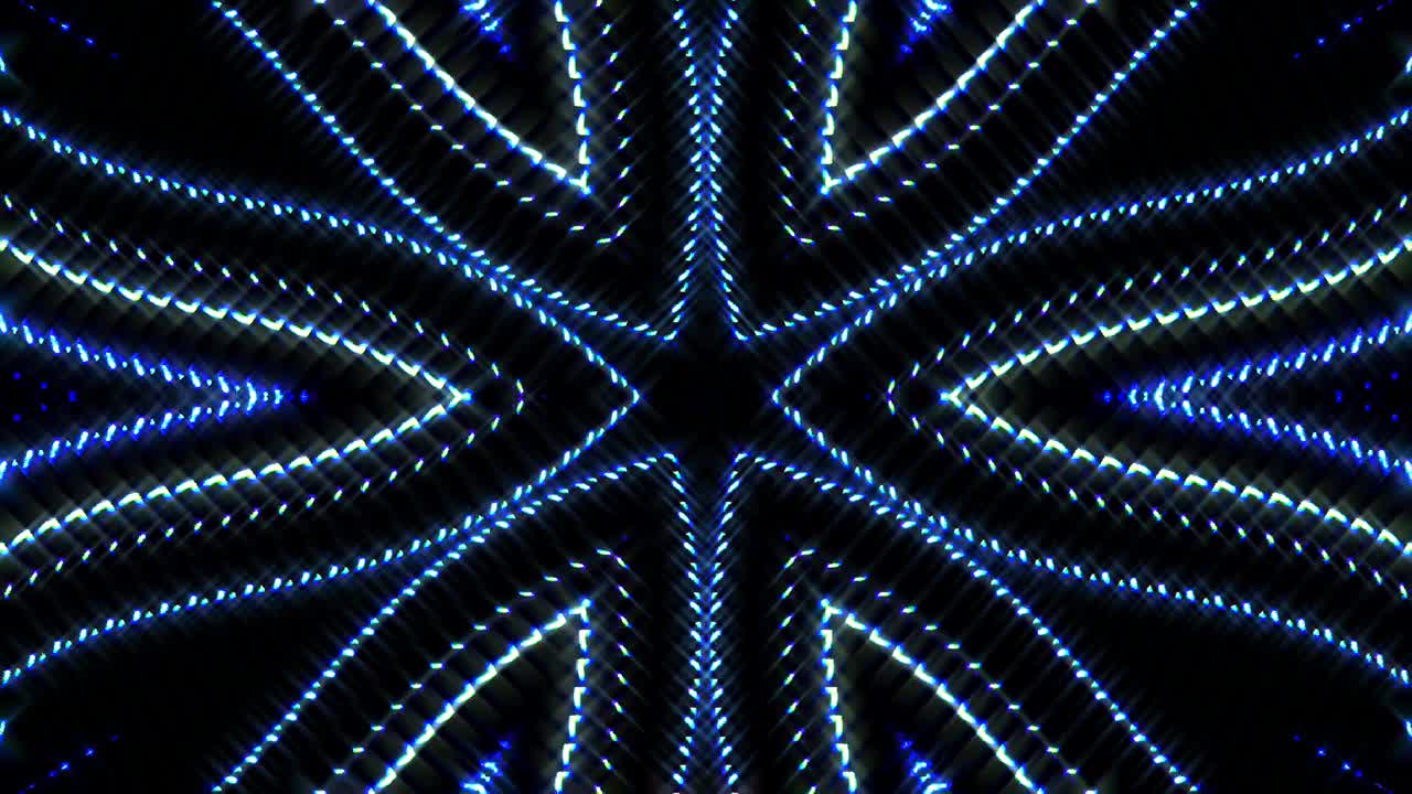 Bright abstract light governing full color, kaleidoscope, black background