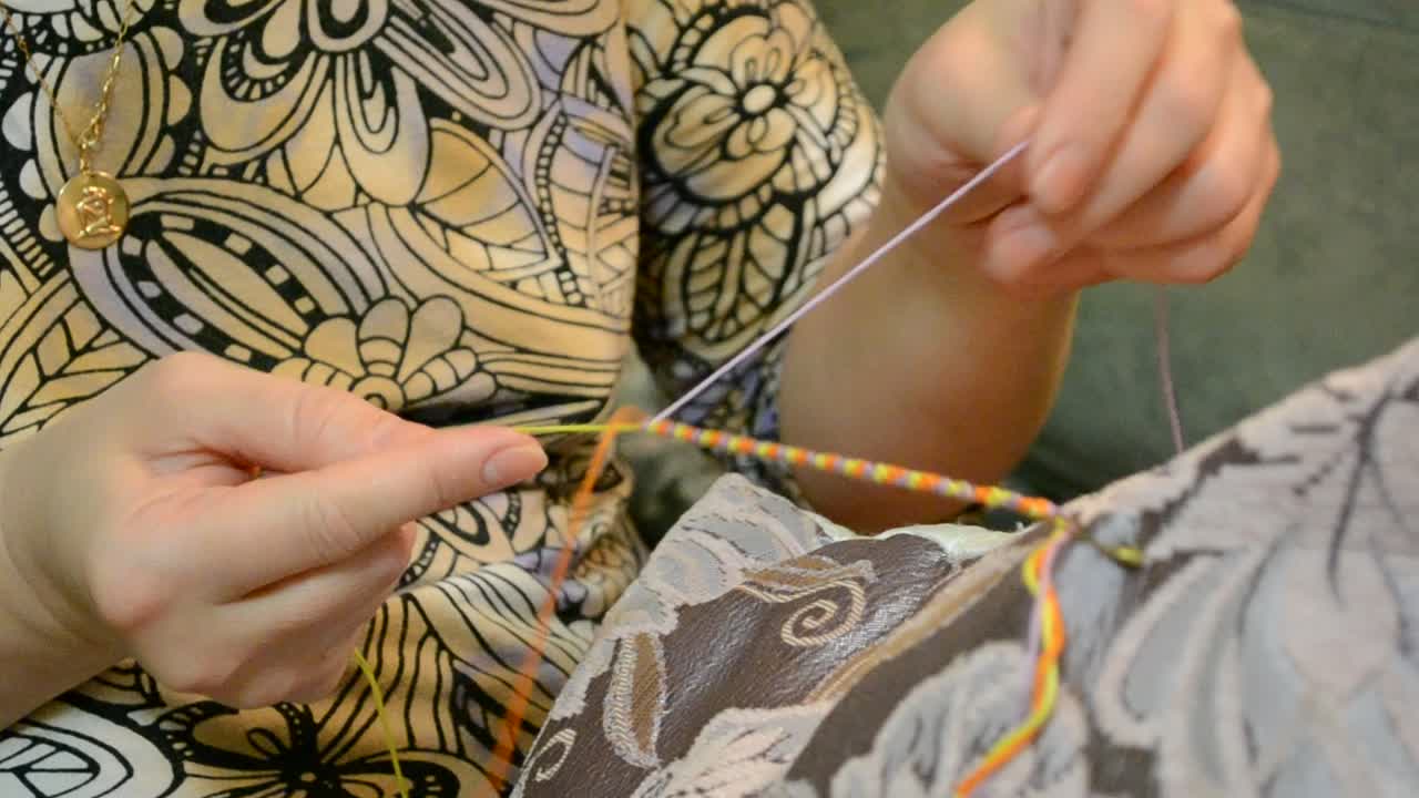 Bracelet of manual work from threads