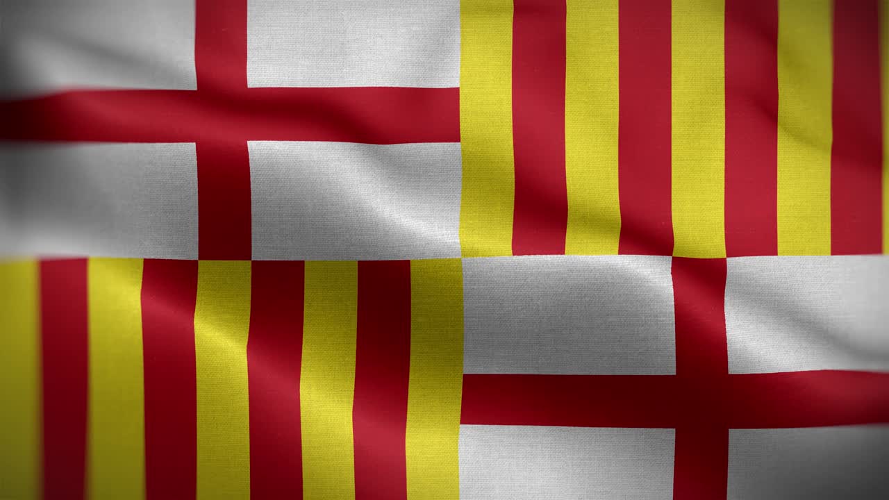 Barcelona Spain Flag Loop Background 4K