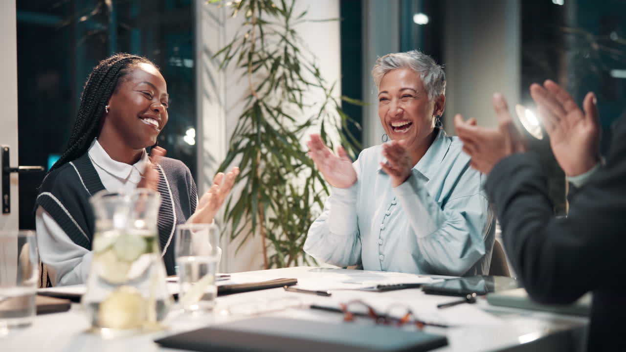 Celebrating Success in a Business Meeting