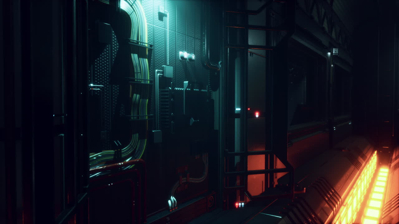 Sci-fi Metal Channels in Spacecraft