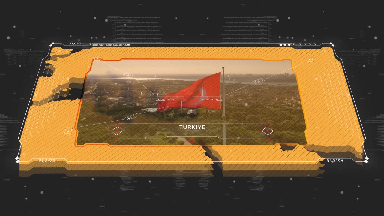 Mappa cinematografica di intelligence per briefing sulla pirateria. Ottima per briefing di intelligence, missioni segrete, operazioni sotto copertura. Clip di 13 secondi di una mappa mondiale della Turchia. 30 fps 4K.