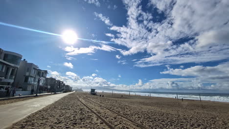 manhattan beach, california panning establishing shot