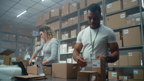 warehouse workers packing orders