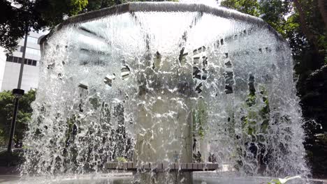 public round fountain display in downtown hong kong