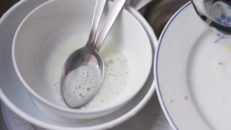 dirty dishes in the sink