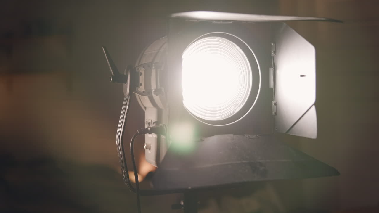 Studio Lighting Setup with Fresnel Spotlight