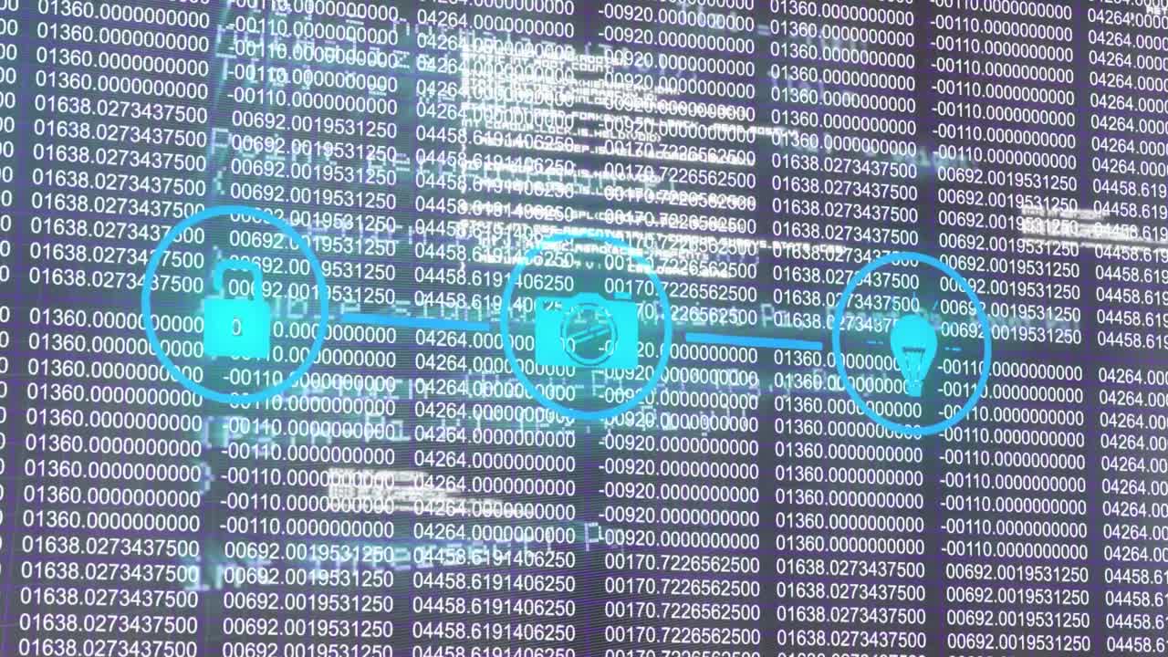 Animation of purple light trails over car data processing