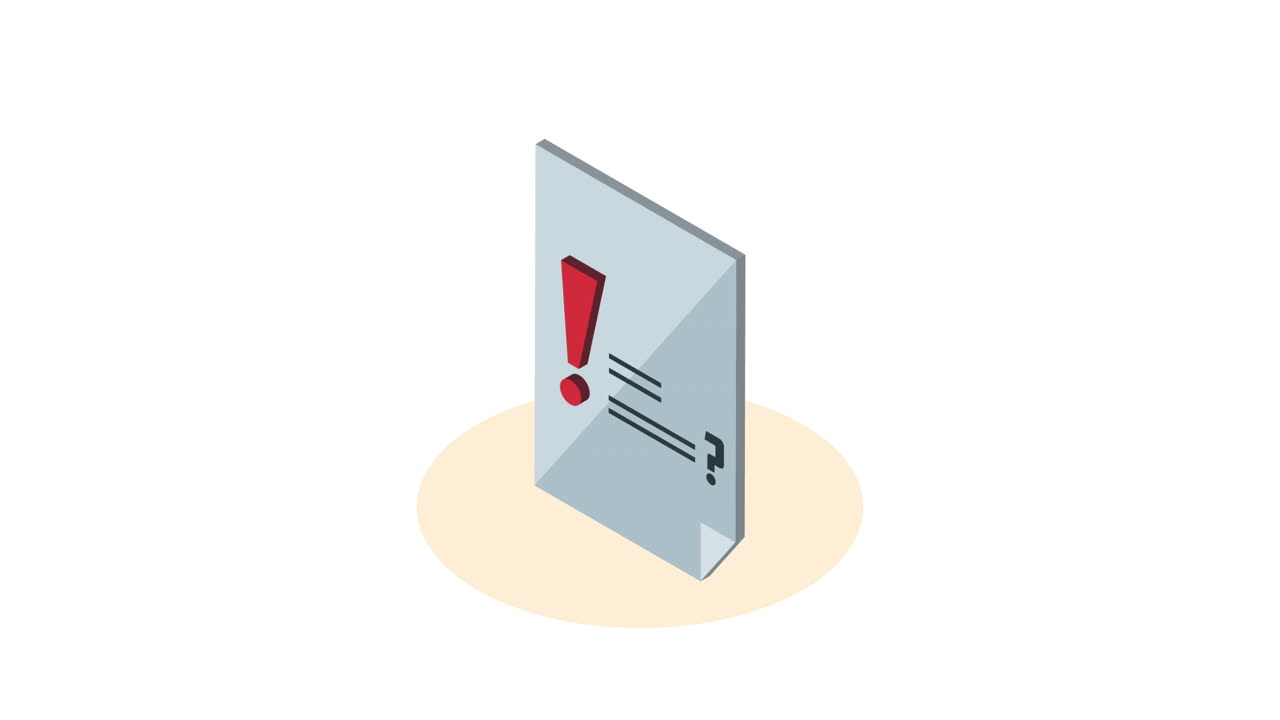 animación de señal de alerta y pregunta