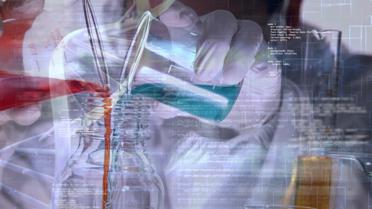 실험실에서 혼합되는 화학물질