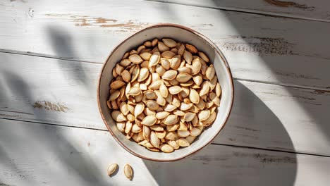 Bowl-of-Pumpkin-Seeds-on-a-Rustic-Wooden-Table