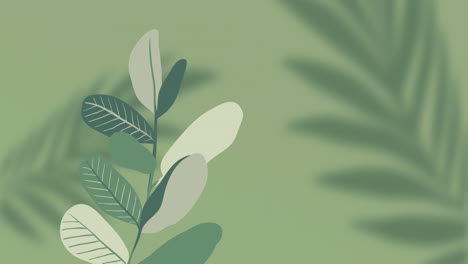 animation of leaf pattern with copy space on green background