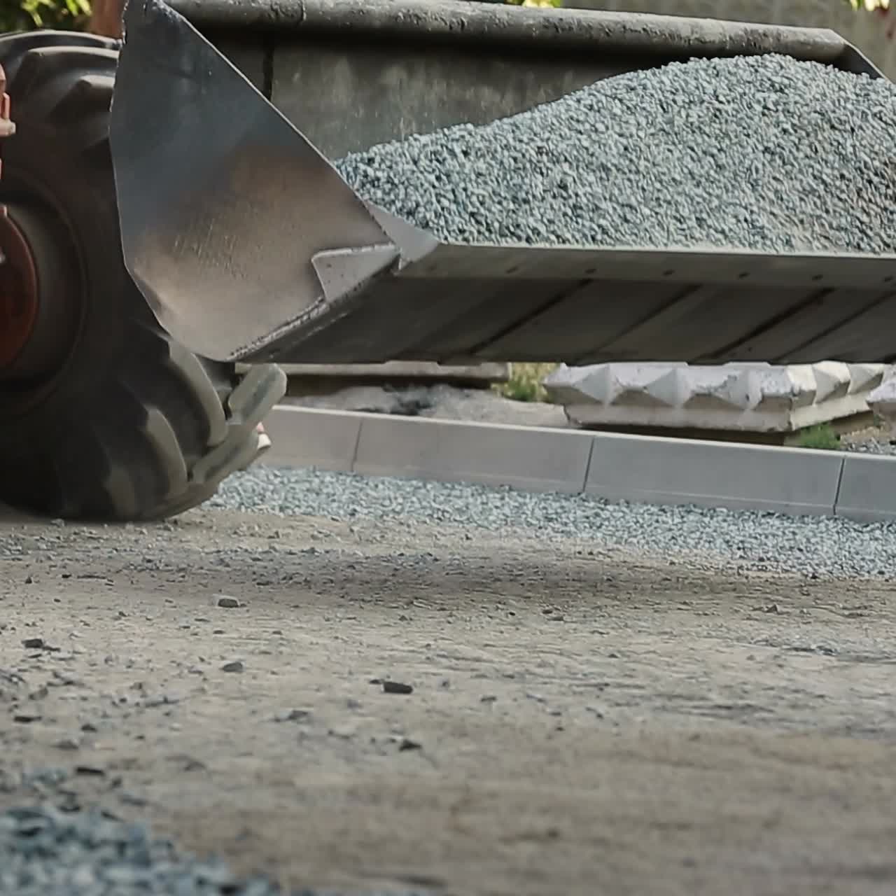 Road Roller Working On Road