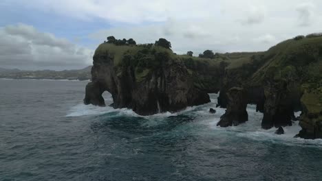 rocky promontory, elephant trunk, capelas, são miguel island, azores