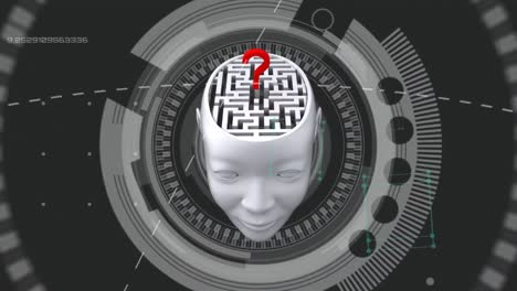 animación del cerebro con tecnología y procesamiento de datos