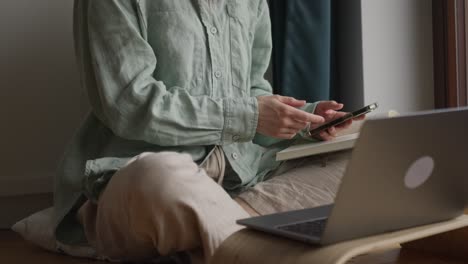 woman working from home on laptop