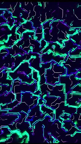 glowing neon circuit board pattern
