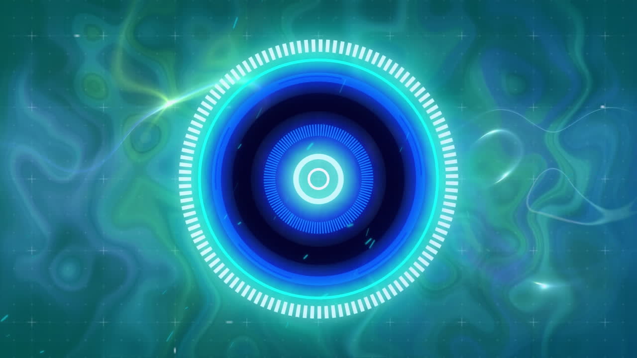 Animation of scope scanning and data processing over green liquid