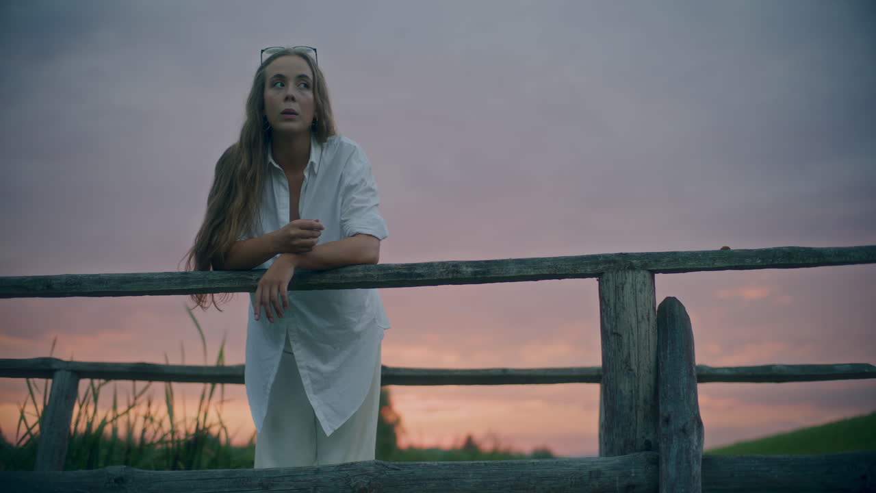 Sad Depressed Woman At Dusk