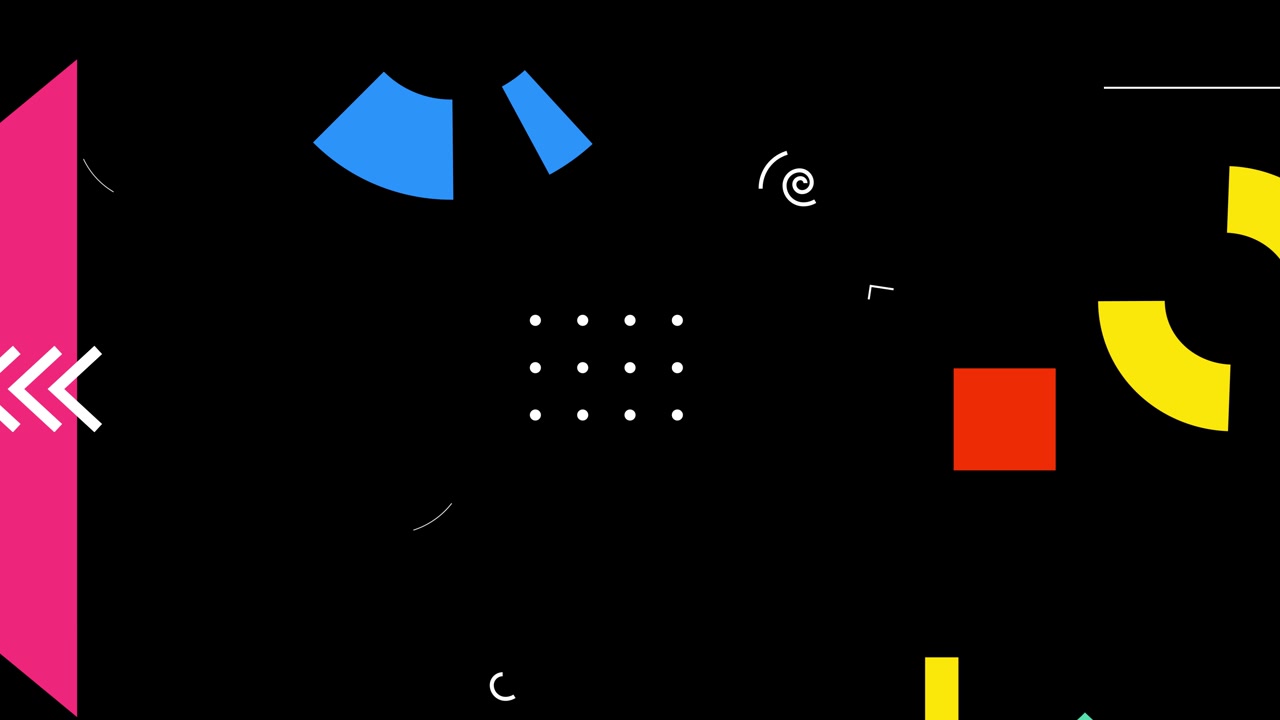 Dynamic Abstract Memphis Style Motion Graphics Loop