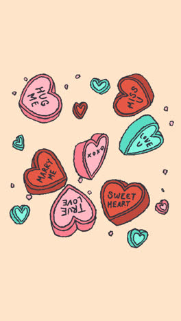 motion graphic of hand drawn flat design conversation hearts illustration collection