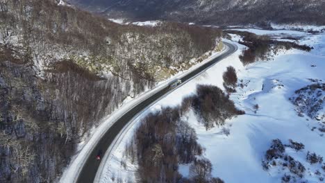 patagonia road at ushuaia in tierra del fuego argentina