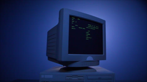vintage computer with crt monitor
