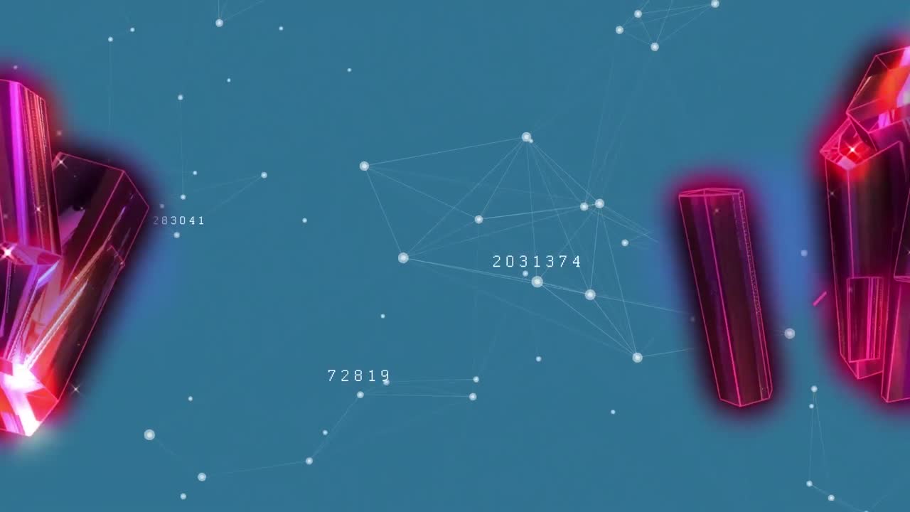 animación de la red de conexiones a través de un carrito de compras brillante