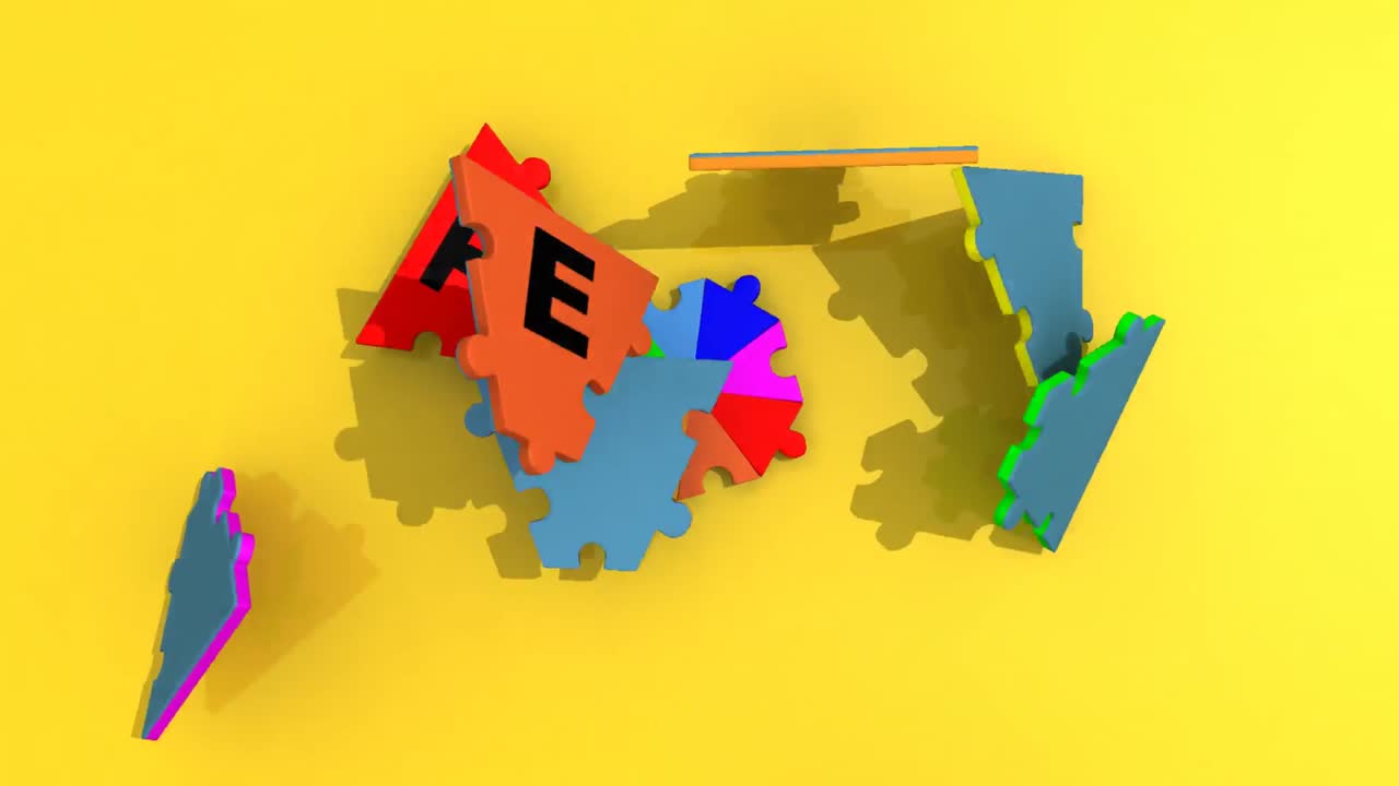 piezas 3d que forman la palabra trabajo en equipo