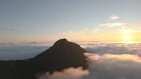 Breathtaking-aerial-view-of-Pico-Ruivo---Clouds-inversion-4K-Cinematic-footage---Ilha-da-Madeira---Portugal