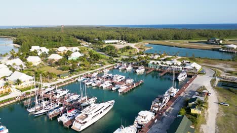 luxury marina and resort aerial view