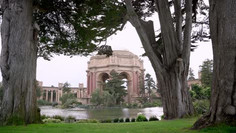 beautiful landscape at the palace of fine arts in san francisco, california