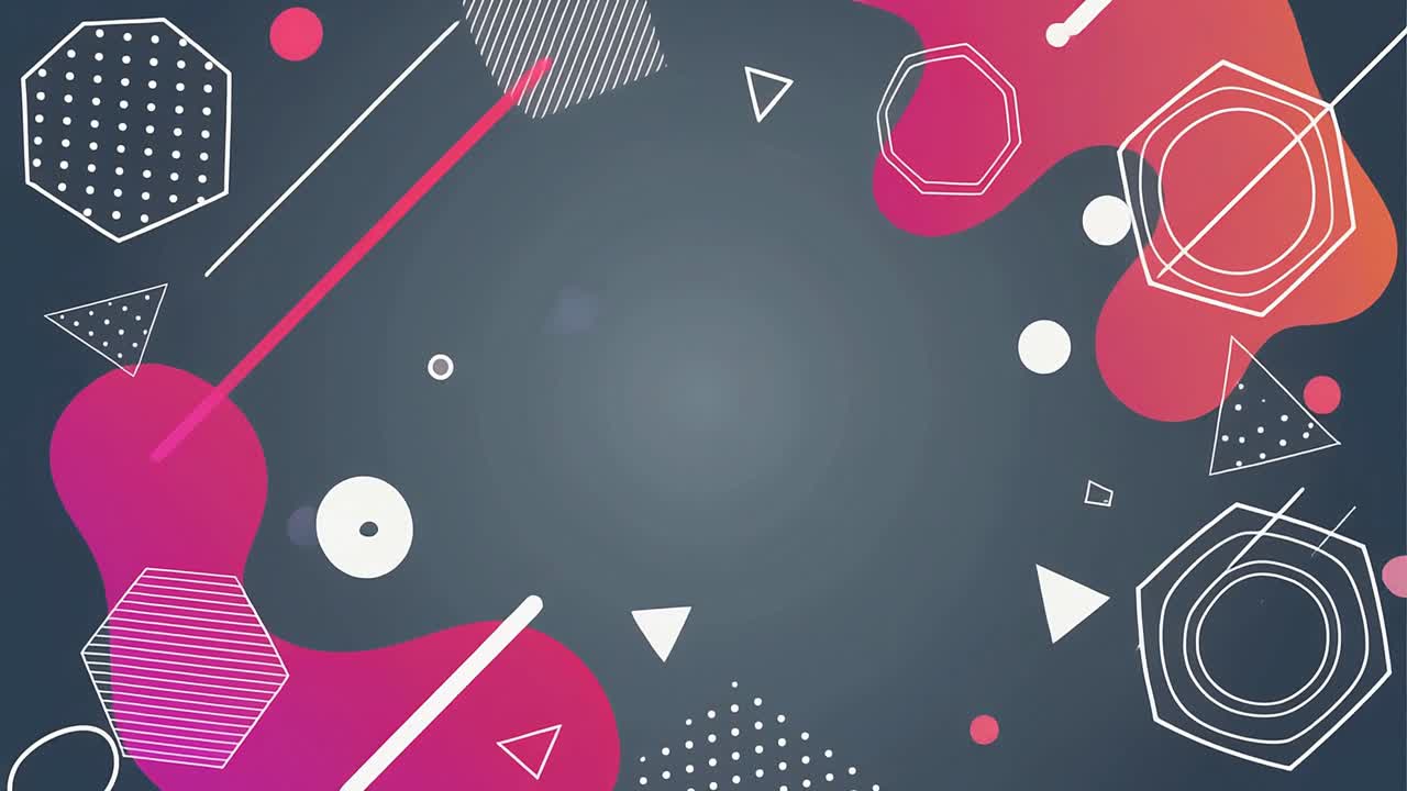 Modern Abstract Animation with Geometric Shapes and Fluid Gradients