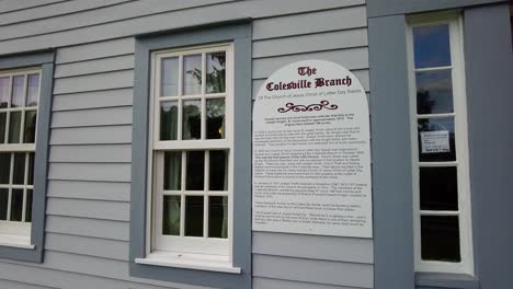 sign push in to home of the knights, joseph sr and newel knight and the place of the first branch of the church of christ, mormons located in colesville, new york near bainbridge