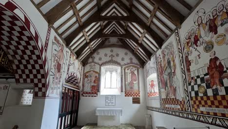 colorful murals inside a historic building in cardiff